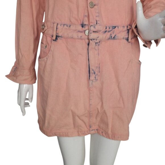 FASHION NOVA Pink Denim Dress, M, Long sleeve, Mini/Short, Long sleeves - Picture 3 of 14